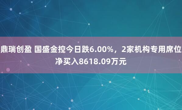 鼎瑞创盈 国盛金控今日跌6.00%，2家机构专用席位净买入8618.09万元