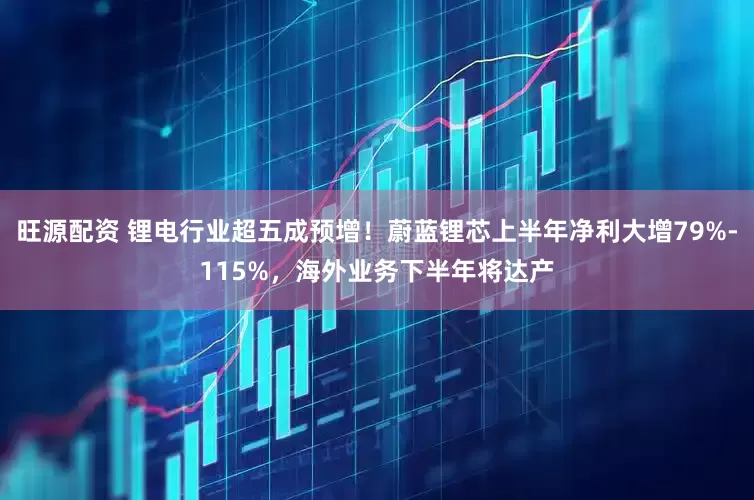 旺源配资 锂电行业超五成预增！蔚蓝锂芯上半年净利大增79%-115%，海外业务下半年将达产